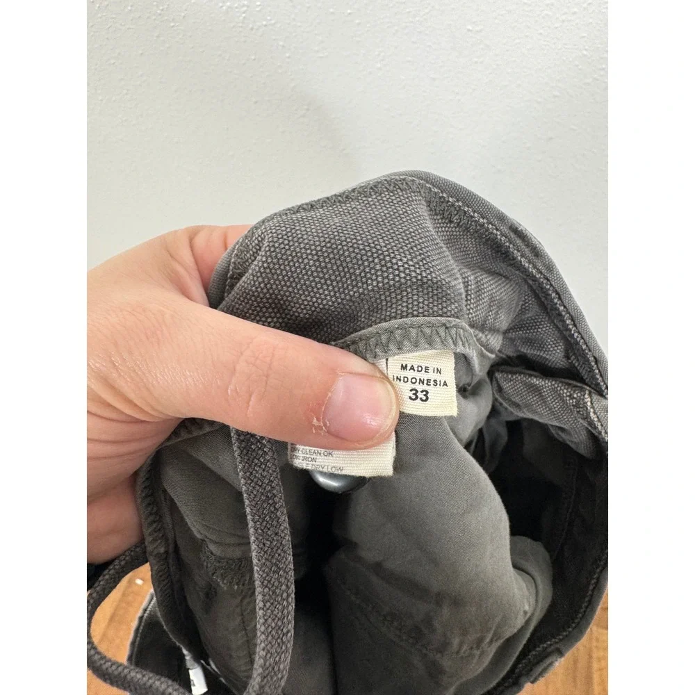 Buck Mason Mens Charcoal Grey Canvas Five Pocket Pants Size 33 BM14005